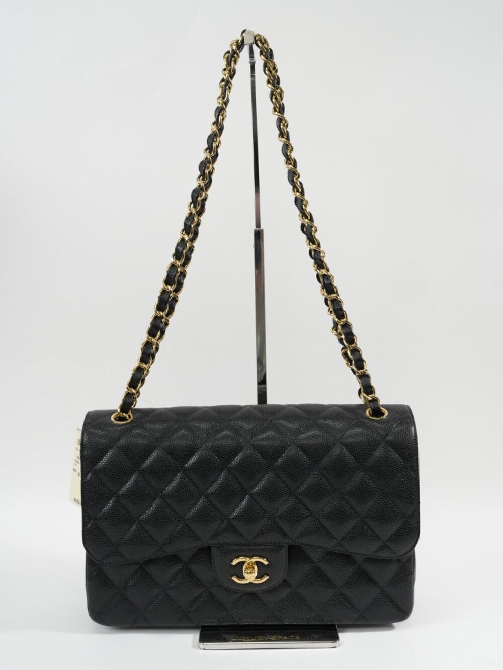 Chanel Jumbo Classic Double Flap Black Caviar Leather Gold Hardware